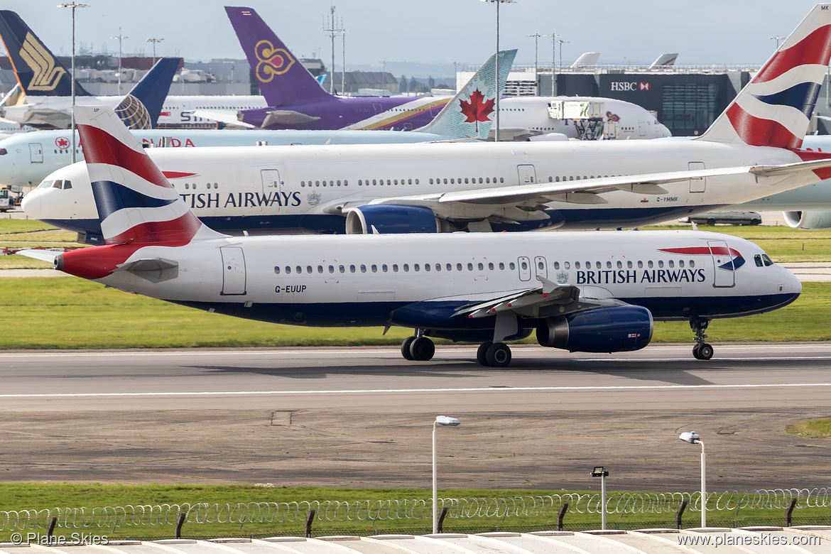 British Airways Airbus A320-200 G-EUUP at London Heathrow Airport (EGLL/LHR)