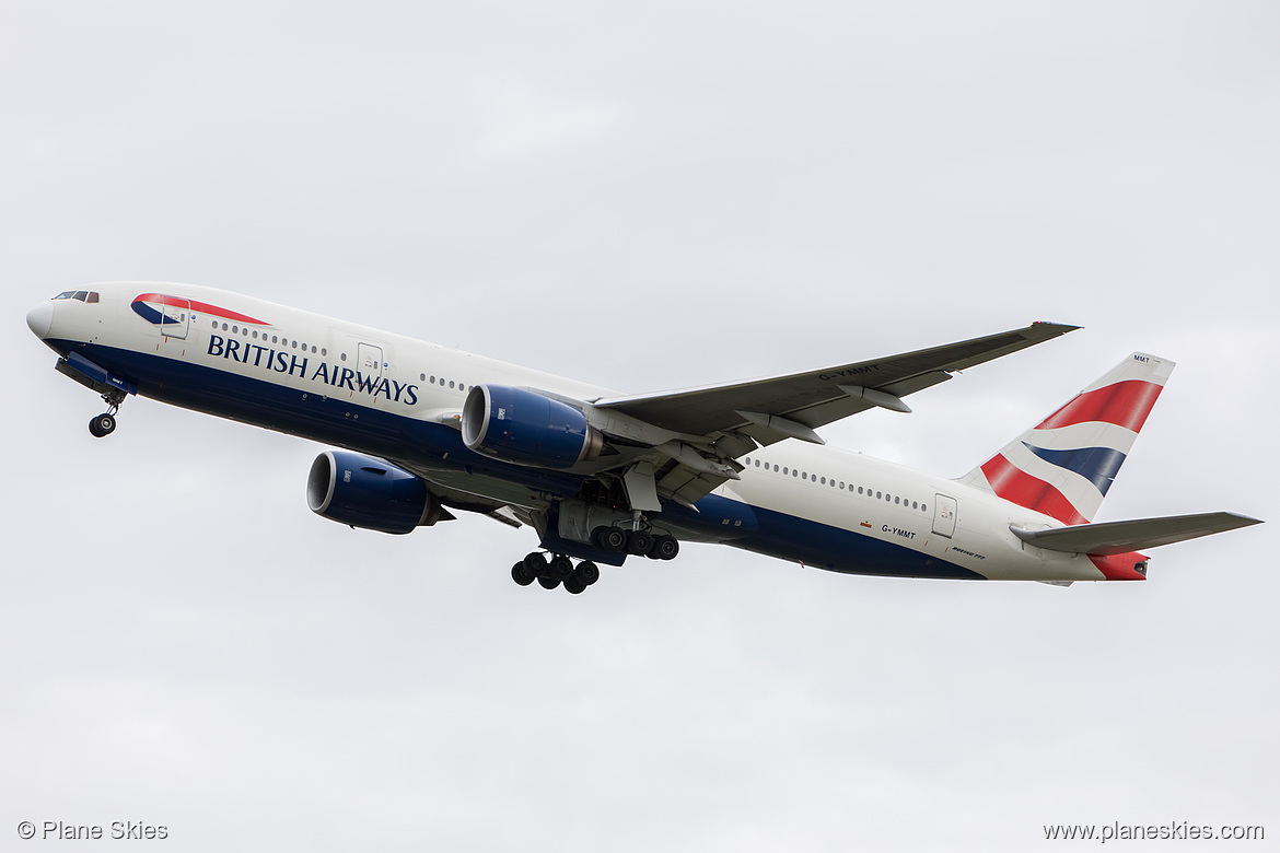 British Airways Boeing 777-200ER G-YMMT at London Heathrow Airport (EGLL/LHR)