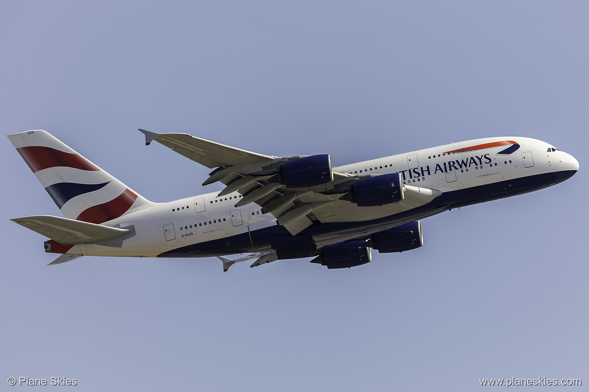 British Airways Airbus A380-800 G-XLEG at Los Angeles International Airport (KLAX/LAX)