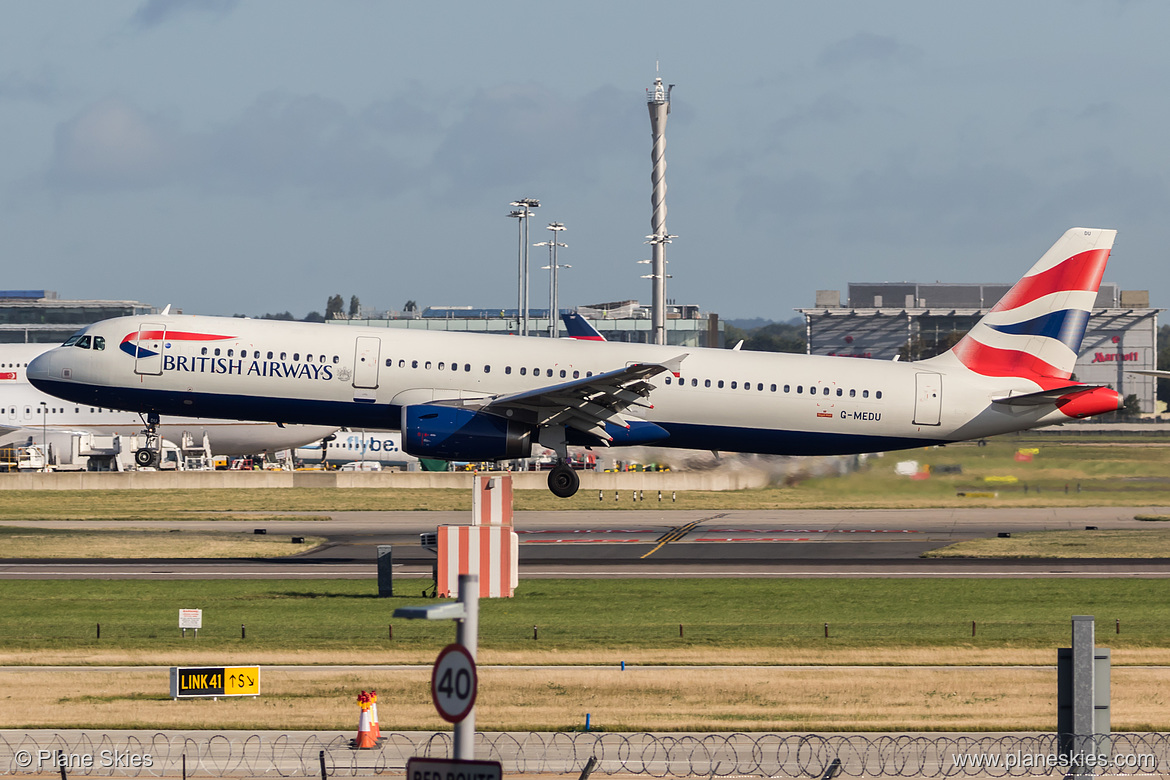 British Airways Airbus A321-200 G-MEDU at London Heathrow Airport (EGLL/LHR)