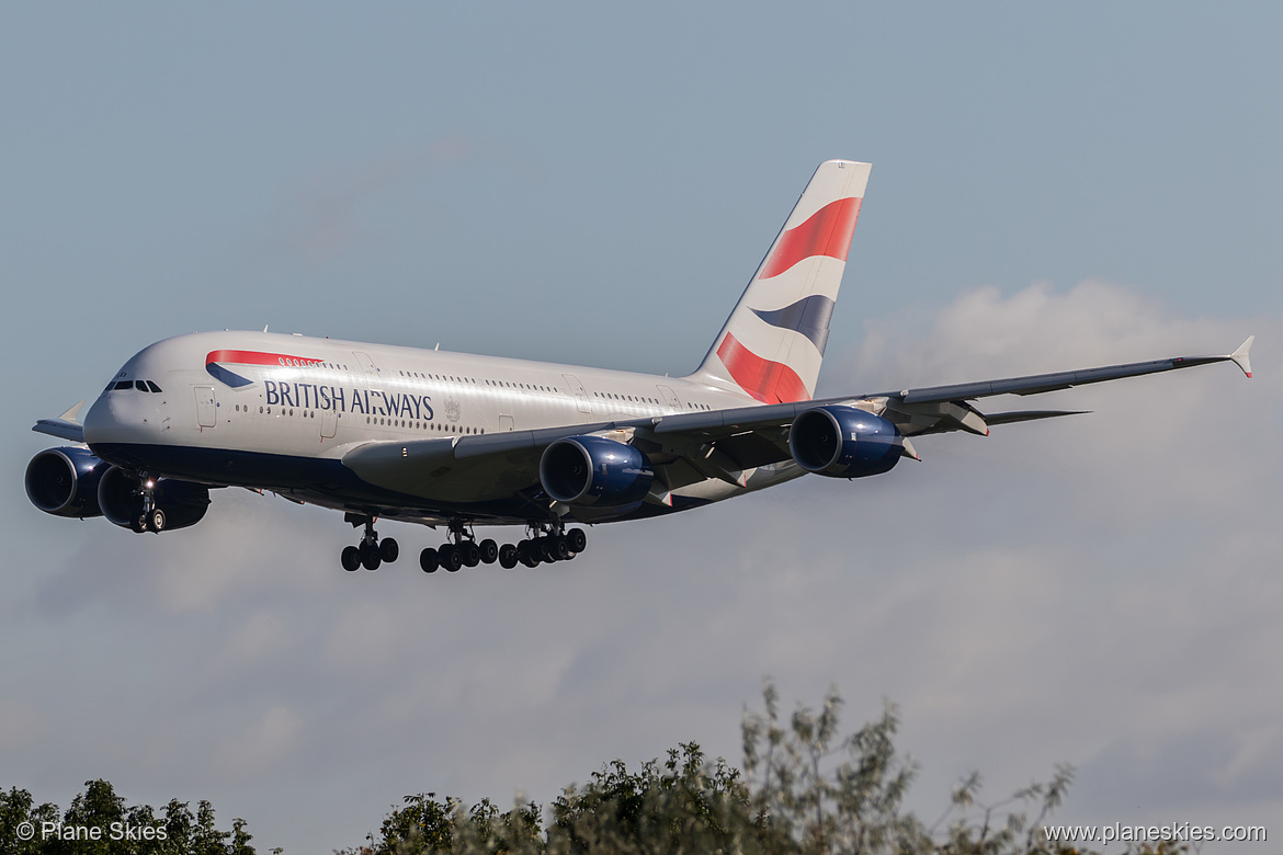 British Airways Airbus A380-800 G-XLEI at London Heathrow Airport (EGLL/LHR)