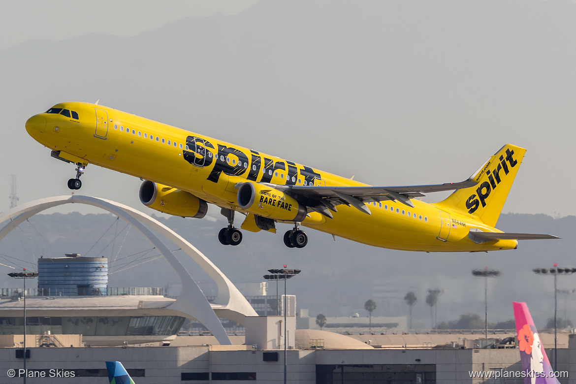 Spirit Airlines Airbus A321-200 N664NK at Los Angeles International Airport (KLAX/LAX)